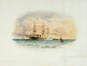 HMS "Warrior" (1860), konec 19. století (kolorovaná litografie) od W.S. Tomkin