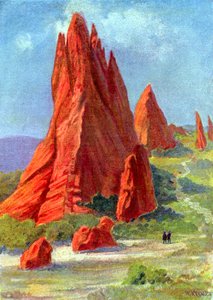 Zahrada bohů v Coloradu, kolem roku 1880 (rytina) od W. (after) Kranz