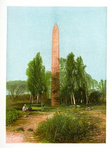 Obelisk v Heliopolis, Egypt, c1870.