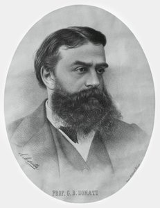 Portrét Giovanni Battista Donati (1826-1873), italský matematik a astronom, rytina