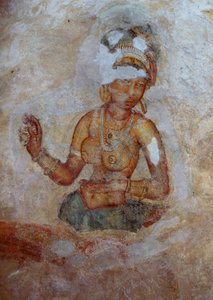 Srí Lanka, Freska dívek v archeologickém komplexu Sigiriya (Seznam světového dědictví UNESCO