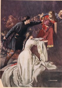 Hamlet nutí krále vypít jed, z „Hamleta“ od Williama Shakespeara, vydání vydané nakladatelstvím Hodder und Stoughton v roce 1915