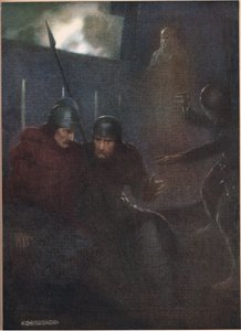 Objevuje se duch Hamletova otce z „Hamleta“ od Williama Shakespeara, vydání vydané nakladatelstvím Hodder und Stoughton v roce 1915