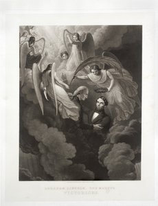 Abraham Lincoln, The Martyr, Victorious, vyryl John Sartain (1808-97), kolem 1866 od W. H. Hermans
