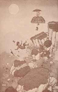 Jak vynálezce letadla poprvé dostal nápad při sesuvu půdy, c1918 1919 od William Heath Robinson