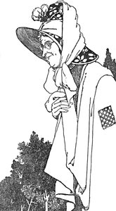 Nosila velký klobouk s nejkrásnějšími květinami, c1930 od William Heath Robinson