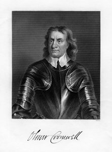 Oliver Cromwell, anglický voják a státník, 19. století od W. Holl