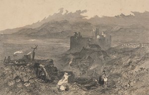 Hrad Harlech, Severní Wales od W. R. Smith