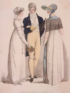 Dvě ženy a muž ve večerních šatech, 1808