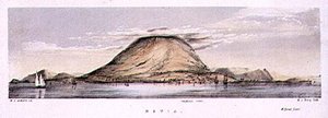 Pohled na Charlestown na ostrově Nevis, Západní Indie, vyrytý Henry C. Trery (fl.1849-54), c.1849 (barevné litho) od W. S. (after) Andrews