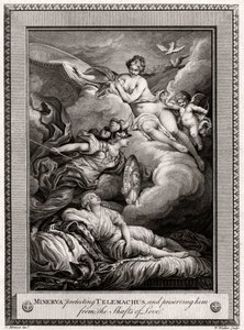 Minerva chránící Telemacha a chránící ho před Shafts of Love, 1775.