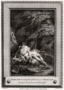Narcis, který viděl svůj odraz ve fontáně, se sám sobě zamiloval, 1775