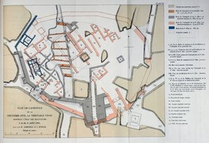 Mapa Akropole druhého města v Tróji, 1884