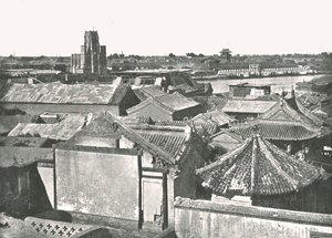 Celkový pohled ukazující ruiny katedrály, Tien-Tsin, Čína, 1895. od W and S Ltd