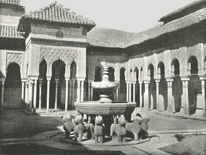 Dvůr lvů, Alhambra, Granada, Španělsko, 1895. od W and S Ltd