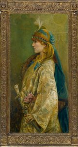 Portrét Sarah Bernhardt jako Roxanna v ""Adrienne Lecouvreur"" par Robertson, Walford Graham (1867-1948). Olej na plátně, rozměr: 122x61