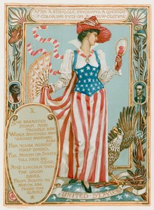 Po boji, který se týkal otázky barvy (barevná litografie). od Walter (after) Crane