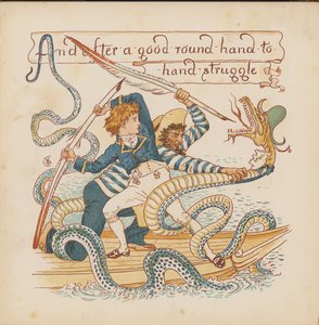 Ilustrace pro Pothooks and Perseverance od Waltera Cranea (barevná litografie) od Walter (after) Crane