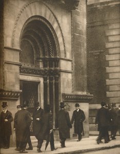 Letmý pohled na Lothbury v poledne obchodního dne, c1935.