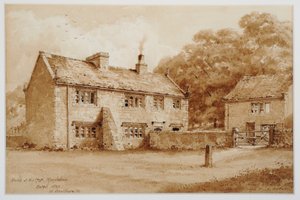 Dům na Hill Topu, Meanwood, asi 1870 (perem a tuší) od Walter Braithwaite