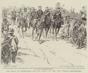 Vévoda z Connaughtu a jeho štáb na manévrech New Forest od Walter Charles Horsley