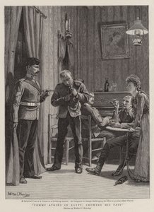 Tommy Atkins v Egyptě, ukazuje svůj průkaz od Walter Charles Horsley