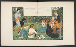 Rodina na zahradě. od Walter Crane