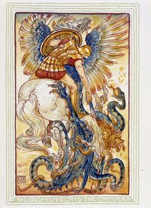 Bellerophon combat les chimeres - v „“Zázračná knížka pro dívky a chlapce“, nemoc. od Waltera Cranea od Walter Crane