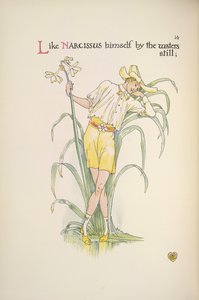 U vody je klid. Mladý muž stojící u břehu od Walter Crane
