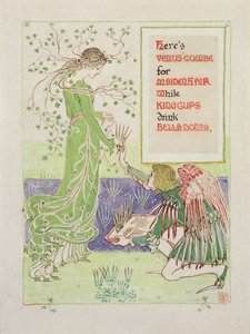 Zde je Venušin hřeben pro panenské vlasy, 1899 (tužka a wc na papíře) od Walter Crane