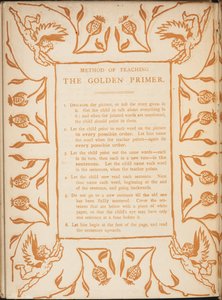 Metoda výuky zlatého základu. Květinové hranice s andělíčky. od Walter Crane