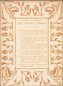 Metoda výuky zlatého základu. Květinové hranice, s andělíčky. od Walter Crane