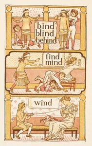Rýmovaná slova končící na písmeno D. Hra slepců. Pro ilustraci použití písmene i. Zlatý základ. od Walter Crane