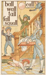 Rýmovaná slova končící na písmeno L. Děti a komorník. Zlatý základ. od Walter Crane