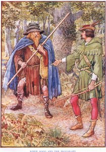 Robin Hood a žebrák, cca 1920 od Walter Crane