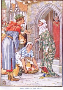 Robin Hood jako hrnčíř, kolem roku 1920 od Walter Crane