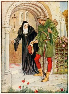 Robin Hood přichází do Kirklees Hall od Walter Crane