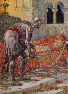 Sir Lancelot v kapli Nebezpečná, 1911. od Walter Crane