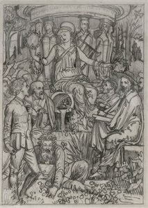 Náčrtek pro ilustraci frontispisu knihy "Living English Poets" (Živí angličtí básníci) od Walter Crane