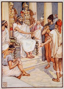 Solon osvobozuje otroka, c.595, ilustrace z Příběhu Řecka od Mary Macgregorové od Walter Crane