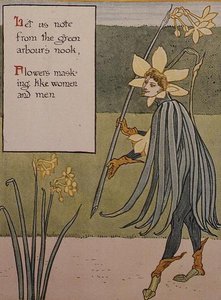 Jonquil z „Květinové fantazie ve staré anglické zahradě“ od Walter Crane