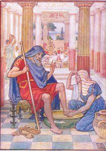 Ano, opravdu, ty jsi Odysseus, ilustrace z Příběhu Řecka, 30. léta od Walter Crane