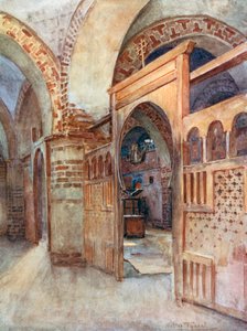 Koptský kostel u Abydosu (barevná litografie) od Walter Frederick Roofe Tyndale