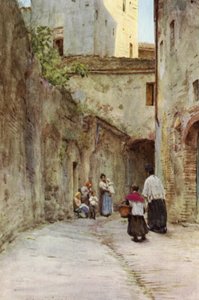 Požehnání domů, Italská riviéra (barevné lito) od Walter Frederick Roofe Tyndale