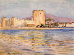 Castel Camerlengo, Trau (barevná litografie) od Walter Frederick Roofe Tyndale