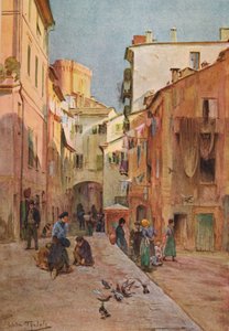 Piazza, Sestri Levante, c1910, 1912 od Walter Frederick Roofe Tyndale
