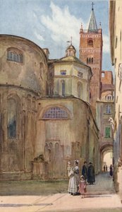 Románský kostel, Albenga, Itálie (barva litho) od Walter Frederick Roofe Tyndale