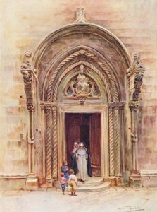 Dveře dómu v Curzole (barevná litografie) od Walter Frederick Roofe Tyndale