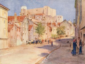 The High Street, Sebenico (barevná litografie) od Walter Frederick Roofe Tyndale