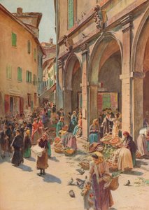 Trh v Montepulcianu, c1900 1913 od Walter Frederick Roofe Tyndale